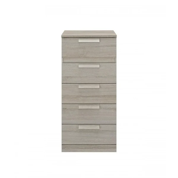 CALICOSY Chiffonnier 5 Tiroirs 48 Cm Décor Chêne Grisé – HEVA marque pas cher 3