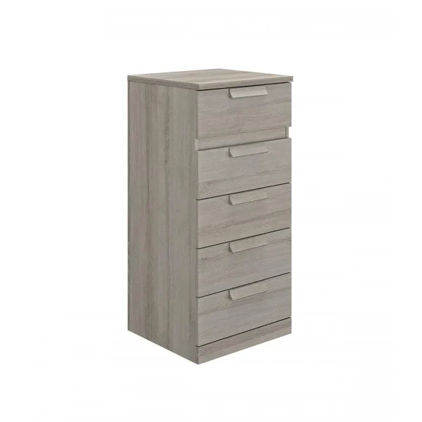 CALICOSY Chiffonnier 5 Tiroirs 48 Cm Décor Chêne Grisé – HEVA marque pas cher 6