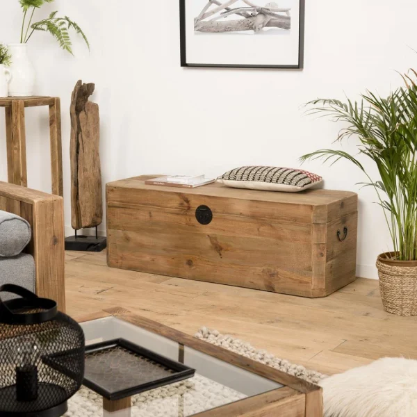 Top ventes MACABANE Coffre Rangement ANDRIAN Bois Pin Recyclé 11