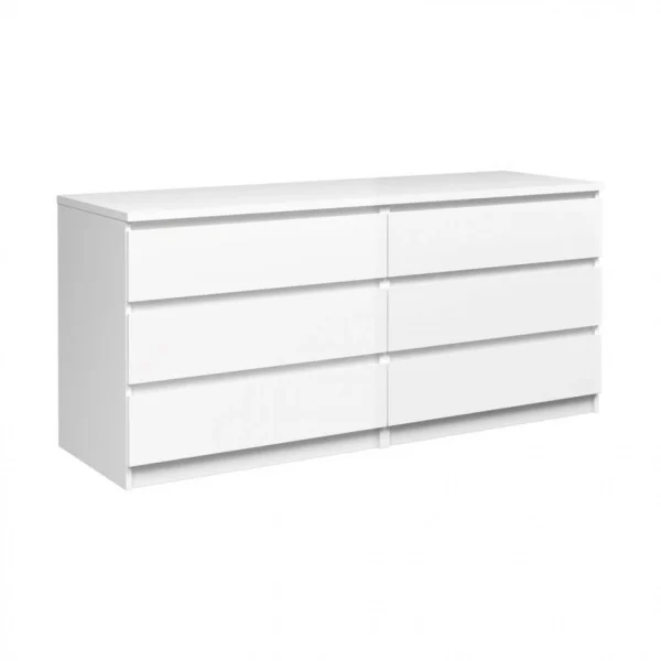 BUT Commode 2×3 Tiroirs BEST LAK Blanc Meilleur Service 1