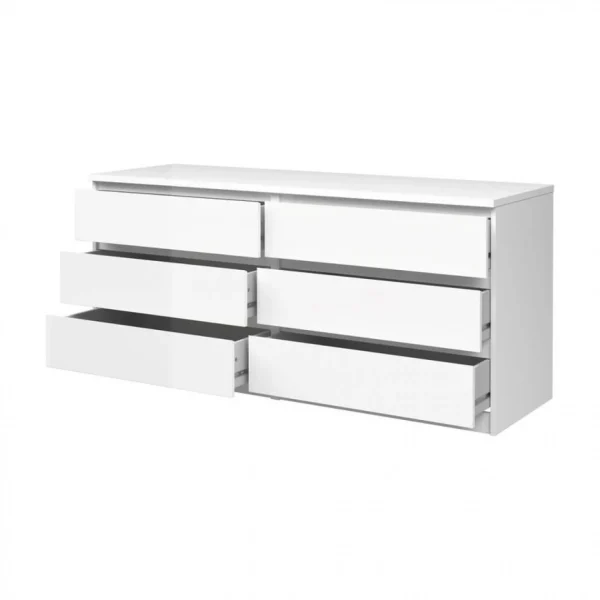 BUT Commode 2×3 Tiroirs BEST LAK Blanc Meilleur Service 5