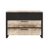 des prix incroyables Time Commode 3 Tiroirs DISTRICT Imitation Chêne Et Noir 11