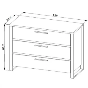 des prix incroyables Time Commode 3 Tiroirs DISTRICT Imitation Chêne Et Noir 12