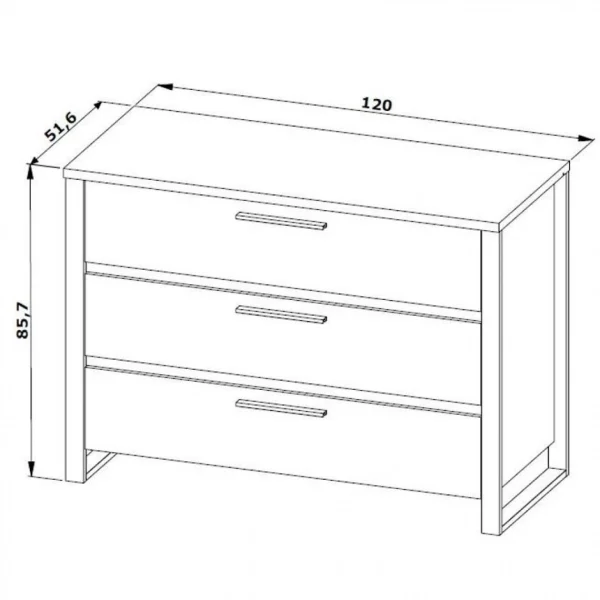 des prix incroyables Time Commode 3 Tiroirs DISTRICT Imitation Chêne Et Noir 5