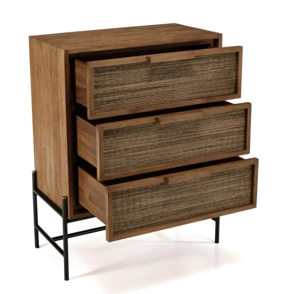 MACABANE Commode 3 Tiroirs En Bois De Teck Recyclé en ligne officielle 9