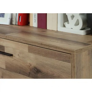 prix de gros BUT Commode 4 Double Tiroirs RICCIANO Imitation Chêne Béton Gris 13