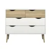 BUT Commode 4 Tiroirs OSLO Blanc/ Imitation Chêne De super promotions disponibles 13