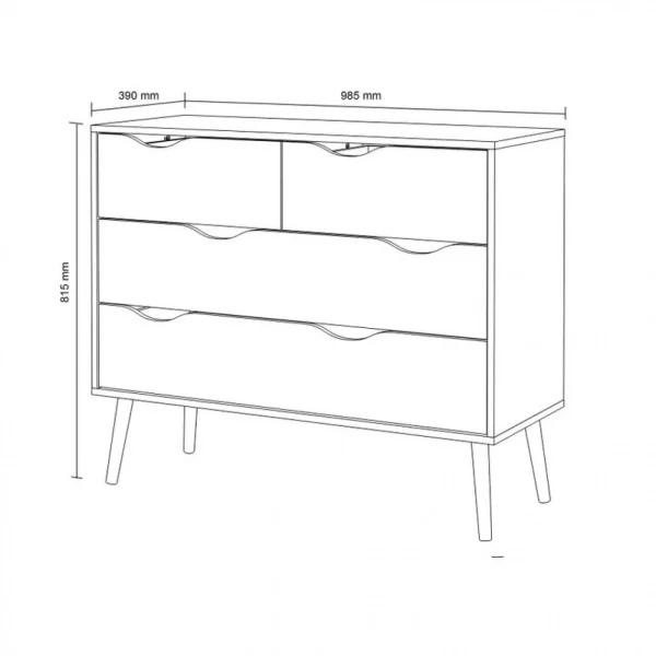 BUT Commode 4 Tiroirs OSLO Blanc/ Imitation Chêne De super promotions disponibles 5