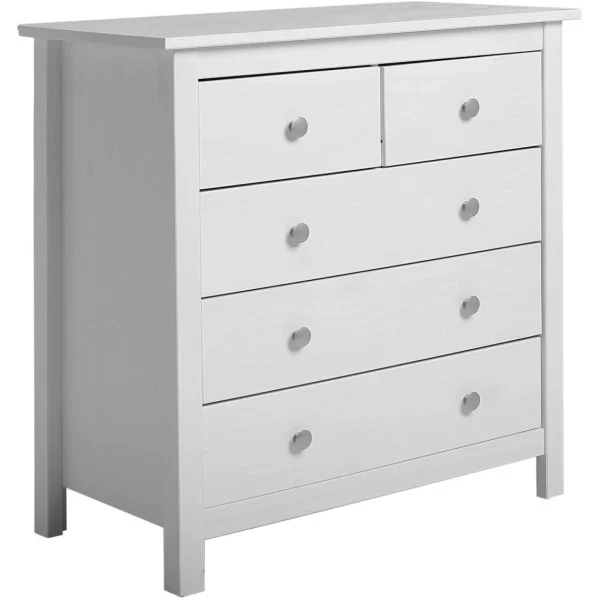VS VENTA-STOCK Commode 5 Tiroirs Berna Dans Les Tiroirs Blanc, 79 Cm Longueur Livraison internationale 1