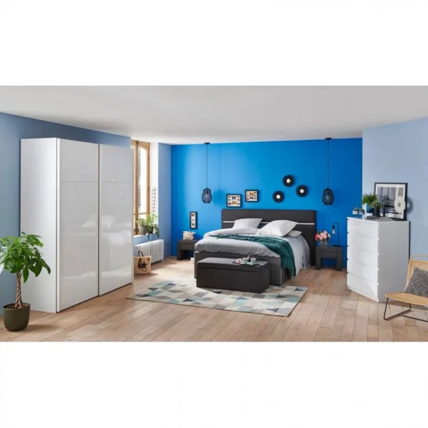 online boutique BUT Commode 5 Tiroirs BEST LAK Blanc Laqué 3