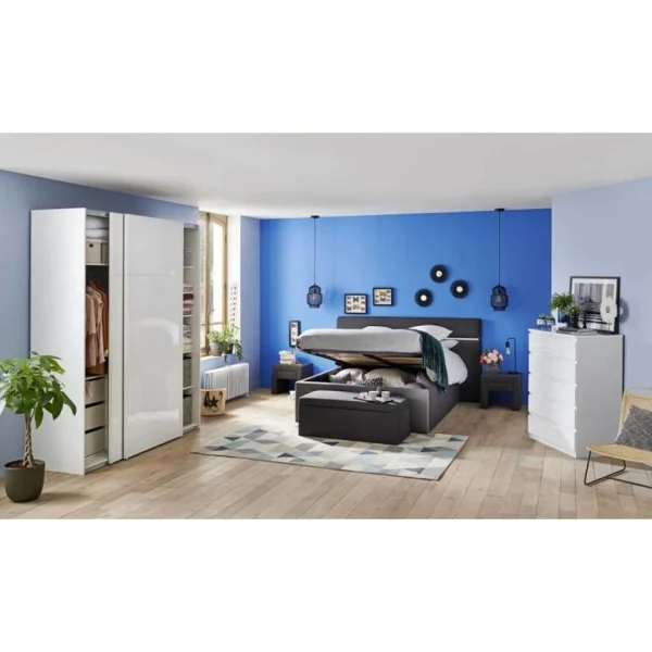 online boutique BUT Commode 5 Tiroirs BEST LAK Blanc Laqué 6