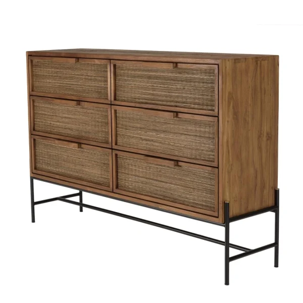 MACABANE Commode 6 Tiroirs En Bois De Teck Recyclé à prix d'occasion 7