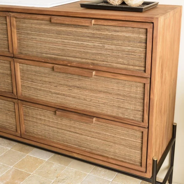 MACABANE Commode 6 Tiroirs En Bois De Teck Recyclé à prix d'occasion 9
