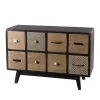en solde MACABANE Commode 8 Tiroirs Pin Noir Mat Koh-Kong 17