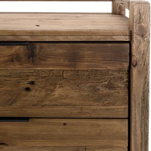MACABANE Commode ANDRIAN 2 Tiroirs Bois Pin Recyclé à prix promos 32