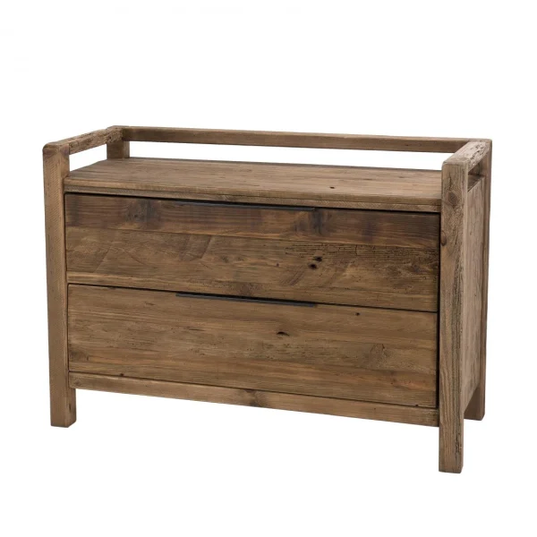 MACABANE Commode ANDRIAN 2 Tiroirs Bois Pin Recyclé à prix promos 4