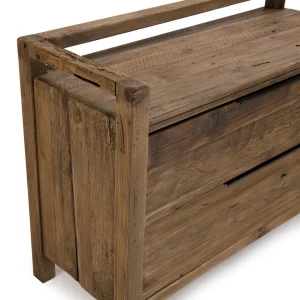 MACABANE Commode ANDRIAN 2 Tiroirs Bois Pin Recyclé à prix promos 24