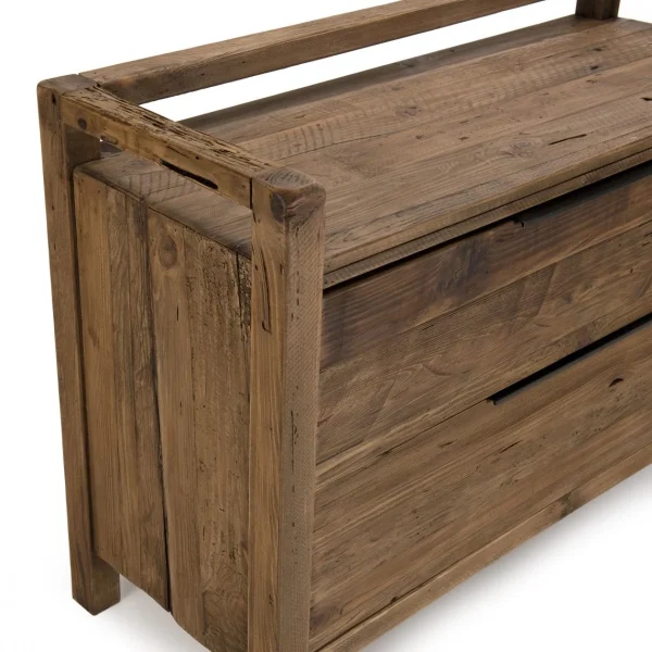 MACABANE Commode ANDRIAN 2 Tiroirs Bois Pin Recyclé à prix promos 7