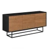 Commode Boxholm 55 X 120 X 30 Cm Noir Effet Bois Foncé [en.casa] site pas cher 11