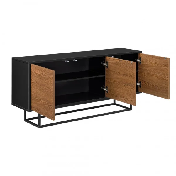 Commode Boxholm 55 X 120 X 30 Cm Noir Effet Bois Foncé [en.casa] site pas cher 4
