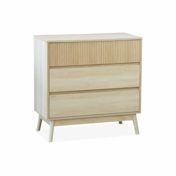 boutique paris Commode De Rangement Décor Bois, 3 Tiroirs L Alice’s Garden 1