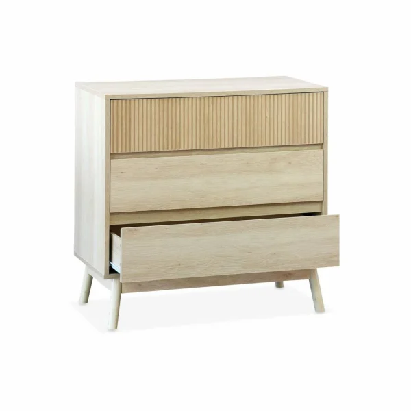 boutique paris Commode De Rangement Décor Bois, 3 Tiroirs L Alice’s Garden 6