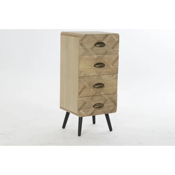 Pegane Commode En Bois MDF Et Pied En Métal Avec 4 Tiroirs – Largeur 37 X Ha… dernières 3