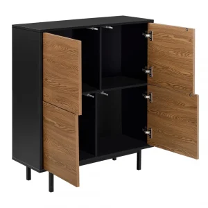 Achat En.casa Commode Gnosjö à 4 Portes 93 X 80 X 30 Cm Noir Effet Bois Foncé [en… 11