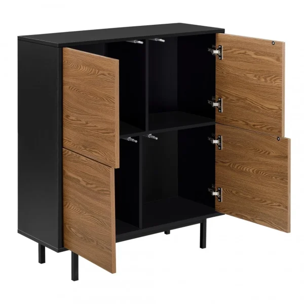 Achat En.casa Commode Gnosjö à 4 Portes 93 X 80 X 30 Cm Noir Effet Bois Foncé [en… 4