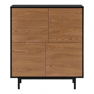Achat En.casa Commode Gnosjö à 4 Portes 93 X 80 X 30 Cm Noir Effet Bois Foncé [en… 15