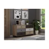 jusqu'à Vente-unique Commode KRYPTON – 6 Tiroirs – Coloris : Chêne, Blanc Et Gris 17
