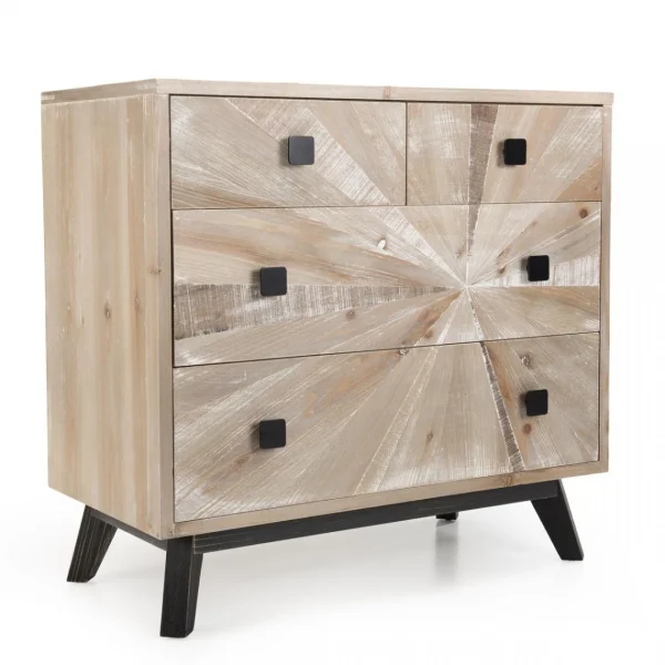 site pas cher MACABANE Commode MANDY Scandi 4 Tiroirs 5