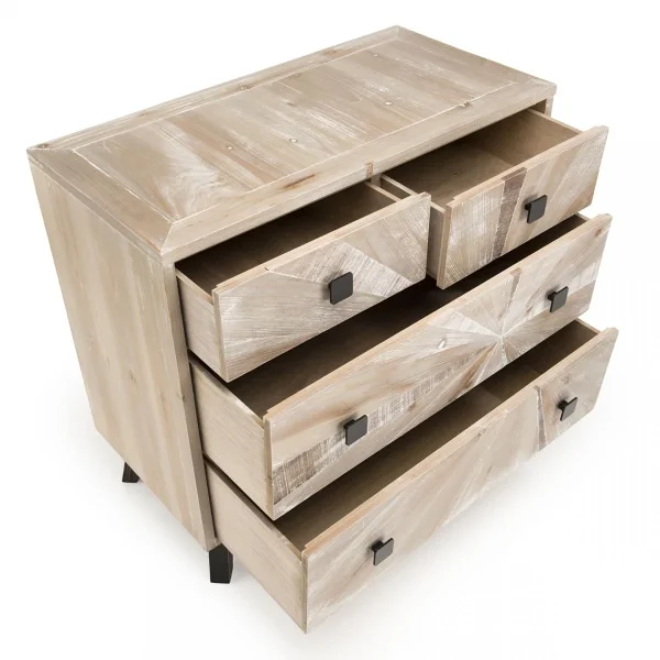 site pas cher MACABANE Commode MANDY Scandi 4 Tiroirs 6