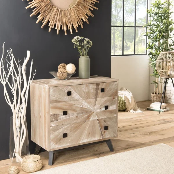 site pas cher MACABANE Commode MANDY Scandi 4 Tiroirs 9