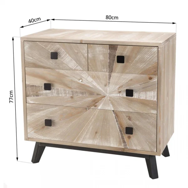 site pas cher MACABANE Commode MANDY Scandi 4 Tiroirs 26