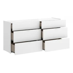 Vente Pegane Commode Meuble De Rangement 6 Tiroirs coloris Blanc – Longueur 120 … 8