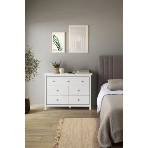 Pegane Commode, Meuble De Rangement En Pin Coloris Blanc – Longueur 110 X Pro… a Prix Discount 15