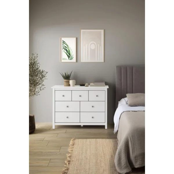 Pegane Commode, Meuble De Rangement En Pin Coloris Blanc – Longueur 110 X Pro… a Prix Discount 6