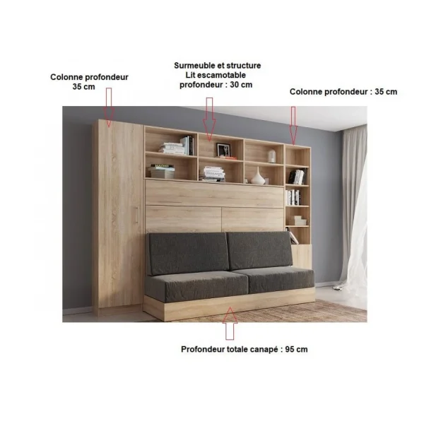 Paiement sécurisé Inside 75 Composition Lit Escamotable VERTIGO SOFA Chêne Canapé Gris L : 311 C… 4