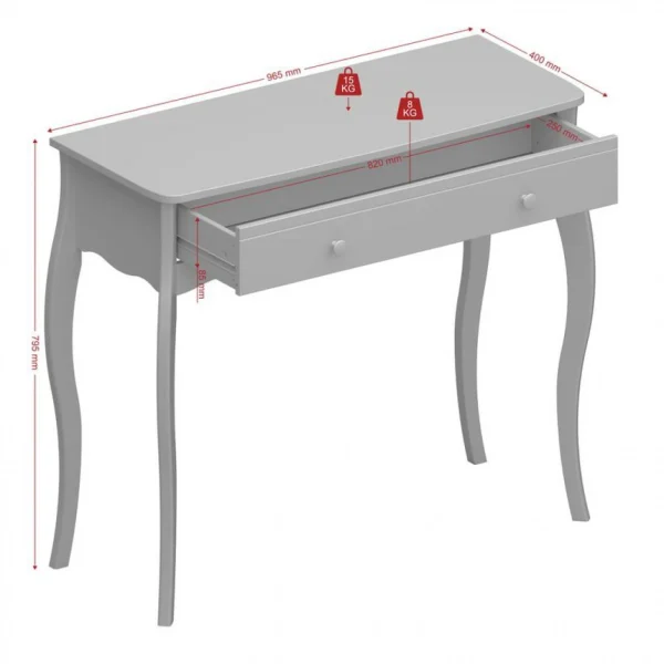 à prix d'occasion Zandiara Console 1 Tiroir BARROCO Blanc 4