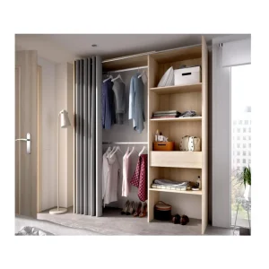 Vente-unique Dressing Extensible LAURENT – L.110/160 Cm – Coloris : Chêne Et Gris nouveau produit 11