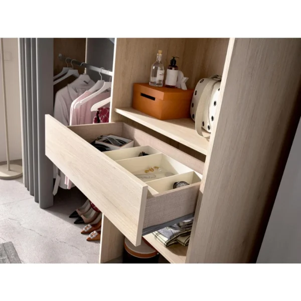 Vente-unique Dressing Extensible LAURENT – L.110/160 Cm – Coloris : Chêne Et Gris nouveau produit 5