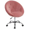 Decoshop26 Fauteuil à Roulette Tissu Velours Rose Tabouret Chaise De Bureau BUR0… outlet soldes 17