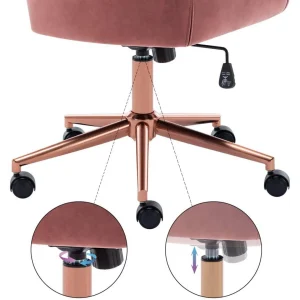 des prix incroyables Decoshop26 Fauteuil Chaise De Bureau Pivotante Design En Velours Rose Structure M… 13