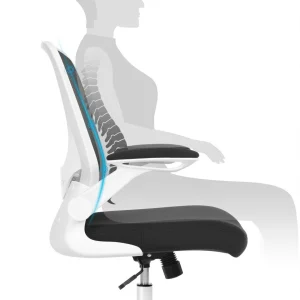 HELLOSHOP26 Fauteuil De Bureau Avec Accoudoir Rabattable Chaise De Bureau En Toile… soldes magasin 8