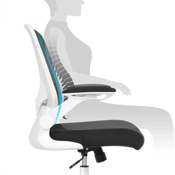 HELLOSHOP26 Fauteuil De Bureau Avec Accoudoir Rabattable Chaise De Bureau En Toile… soldes magasin 3