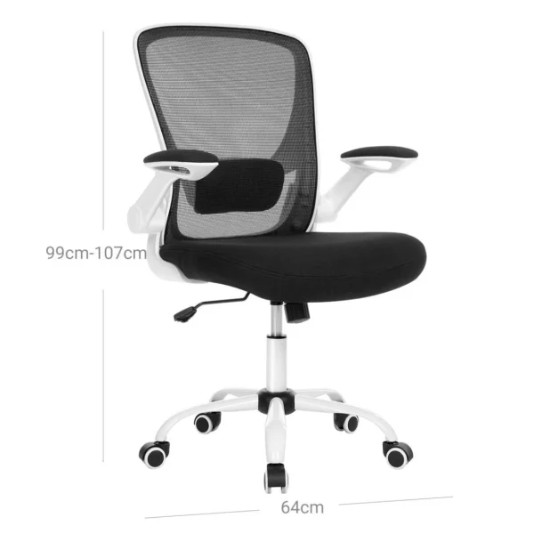 HELLOSHOP26 Fauteuil De Bureau Avec Accoudoir Rabattable Chaise De Bureau En Toile… soldes magasin 5