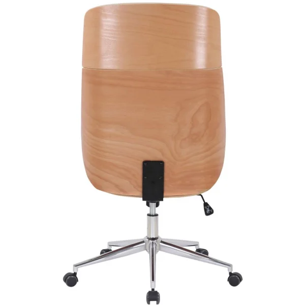 Decoshop26 Fauteuil De Bureau Dossier Haut Avec Roulettes Similicuir Noir Et Bois… Satisfait ou Remboursé 5
