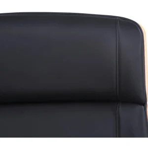 Decoshop26 Fauteuil De Bureau Dossier Haut Avec Roulettes Similicuir Noir Et Bois… Satisfait ou Remboursé 15