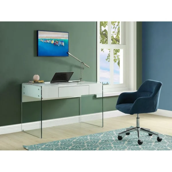 mode tendance Vente-unique Chaise De Bureau – Tissu – Bleu – Hauteur Réglable – HEKA 1